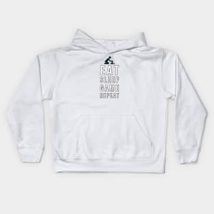 Eat sleep game repeat Kids Hoodie